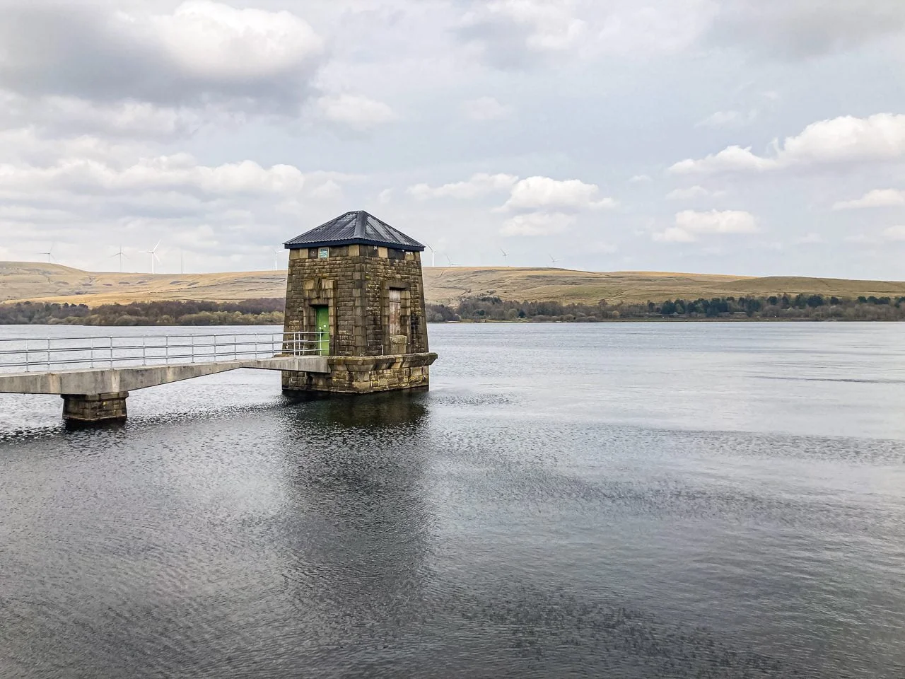 The drowned village of Watergrove lies beneath the Watergrove reservoir at Wardle.