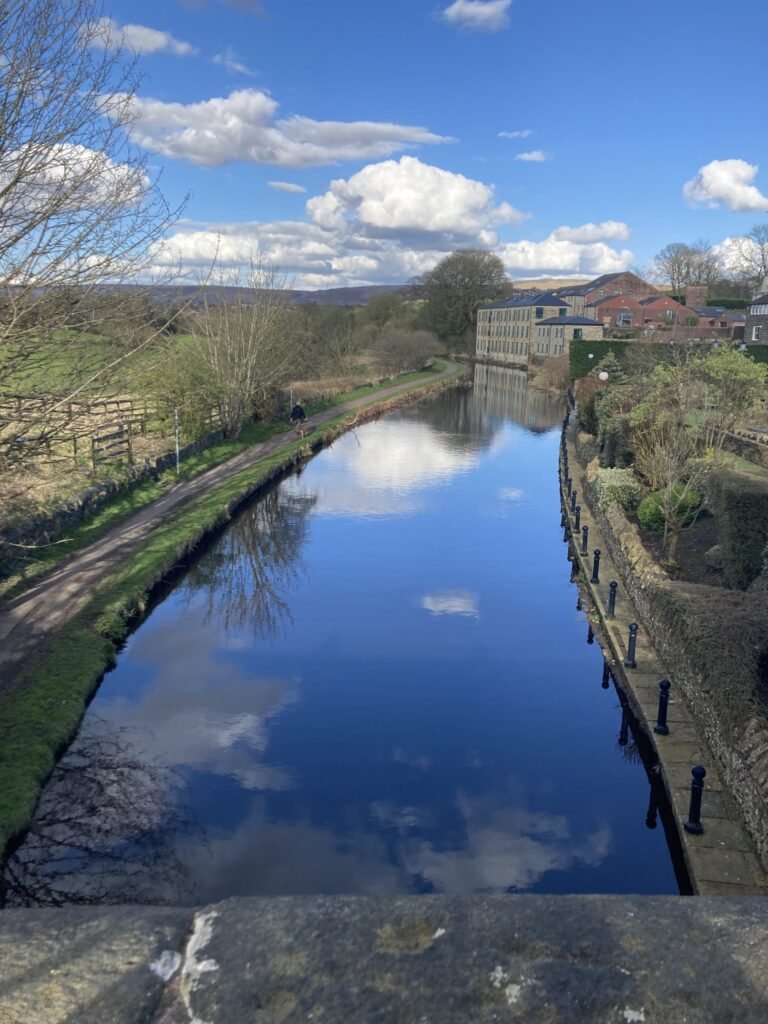 Rochdale Canal view towards Blackstone Edge. Industrial Revolution in Littleborough